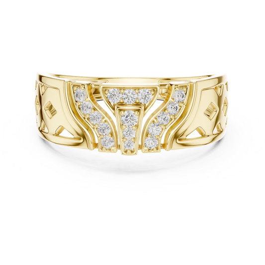 Art deco diamond yellow gold band ring
Diamond yellow gold ring with openwork design
Geometric yellow gold band featuring diamonds
Wide yellow gold ring with diamond details
Decorative yellow gold band with diamond accents
Diamond yellow gold statement ring design
Vintage inspired yellow gold ring with diamonds
Polished yellow gold band with diamond cluster pattern
Contemporary yellow gold ring showcasing diamonds
Open gallery yellow gold band with diamonds