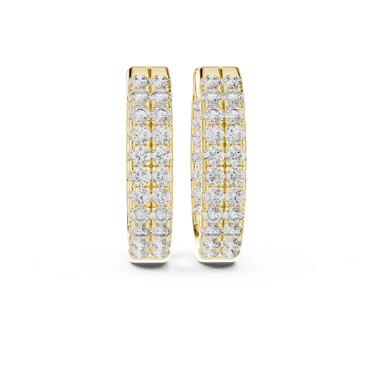 Front view yellow gold diamond hoop earrings
Yellow gold hoop earrings with round diamonds
Round diamond yellow gold hoop earrings
Front view diamond hoops in yellow gold
Luxury yellow gold hoop earrings with diamonds
Elegant yellow gold diamond hoop earrings
Fine yellow gold hoops with round diamonds
Modern yellow gold diamond hoop earrings
Stylish yellow gold hoop earrings with diamonds
Double row diamond yellow gold hoop earrings