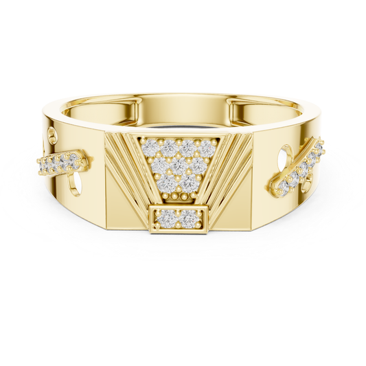 Geometric diamond yellow gold band ring
Yellow gold ring with diamond cluster center
Diamond yellow gold band with angular details
Wide yellow gold ring featuring geometric design
Contemporary yellow gold band with diamond accents
Textured yellow gold ring with diamond pattern
Modern yellow gold band showcasing diamond cluster
Polished yellow gold ring with geometric centerpiece
Structured yellow gold band with diamond details
Architectural yellow gold ring with diamond accents