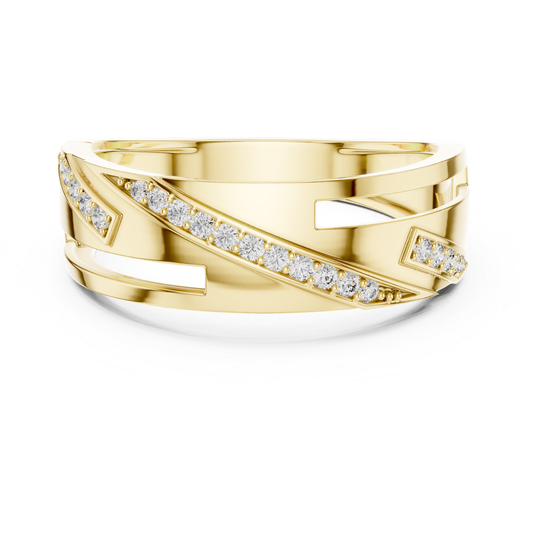 Yellow gold geometric ring with round diamonds
Luxury yellow gold diamond band ring design
Elegant yellow gold ring with sparkling diamonds
Modern yellow gold fashion ring for women
Stylish yellow gold diamond ring with open accents
Premium yellow gold statement ring with diamonds
Fine jewelry yellow gold round diamond ring
Contemporary yellow gold designer diamond band
Beautiful yellow gold ring with pave diamonds
Trendy yellow gold diamond ring with modern pattern