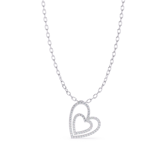 White gold double heart diamond pendant
Double heart pavé diamond pendant necklace
White gold open heart diamond necklace
Elegant double heart diamond pendant
White gold layered heart pendant
Diamond heart pendant with pavé setting
Polished white gold heart necklace
Modern double heart diamond pendant
White gold heart diamond jewelry
Double heart pendant with round diamonds
