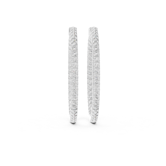 Round diamond white gold hoop earrings front view
White gold hoop earrings with round brilliant diamonds
Elegant round diamond hoops in white gold
Slim white gold hoop earrings with diamond row
Classic white gold hoops with round cut diamonds
Fine jewelry hoop earrings with round diamonds
Minimal white gold diamond hoop earrings design
Luxury white gold hoops with sparkling round diamonds
Everyday round diamond hoop earrings in white gold
Prong set round diamond hoop earrings in white gold