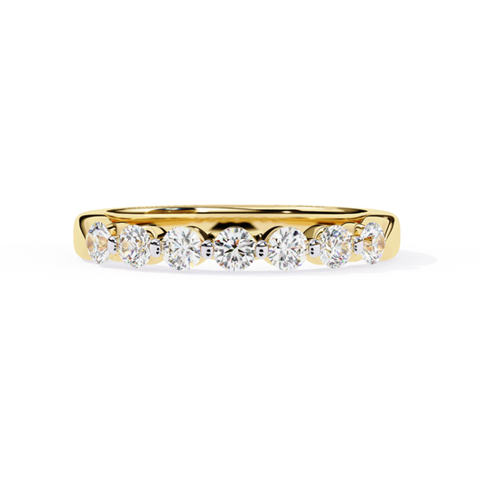 Yellow gold diamond band front view
Gold band with round diamonds front
Yellow gold ring diamond row view
Gold diamond band straight view
Yellow gold ring with diamond line
Gold band round diamond setting
Yellow gold diamond ring front
Gold ring with aligned diamonds
Yellow gold band diamond detail
Gold diamond band clean view