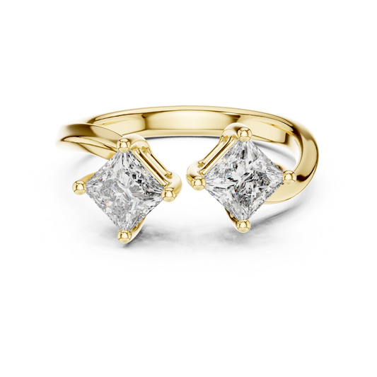 Yellow gold double princess diamond open ring
Open style princess diamond ring in yellow gold
Yellow gold bypass ring with twin princess diamonds
Double princess cut diamond ring in yellow gold
Modern yellow gold open diamond ring
Yellow gold crossover ring with princess diamonds
Minimal double princess diamond ring in gold
Yellow gold ring with two princess cut diamonds
Elegant open bypass diamond ring in yellow gold
Yellow gold princess cut diamond statement ring