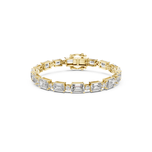Yellow gold emerald and round diamond tennis bracelet
Emerald cut diamonds with round accent stones bracelet
Yellow gold mixed shape diamond bracelet
Emerald and round diamond line bracelet
Yellow gold bracelet with step cut diamonds
Diamond tennis bracelet with emerald and round stones
Yellow gold geometric diamond bracelet design
Emerald shape diamond bracelet with round accents
Mixed cut diamond bracelet in yellow gold
Yellow gold emerald and round diamond jewelry bracelet