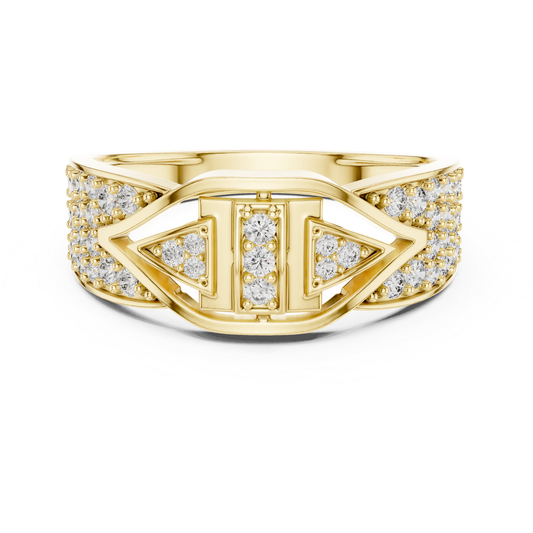 Yellow gold geometric ring with round diamonds
Bold yellow gold round diamond statement ring
Yellow gold wide band ring with diamonds
Modern geometric yellow gold diamond ring design
Round diamond yellow gold fashion band ring
Yellow gold luxury ring with round diamonds
Geometric diamond accented yellow gold ring
Yellow gold architectural style diamond ring
Round diamond cluster ring in yellow gold
Yellow gold designer ring with round diamonds