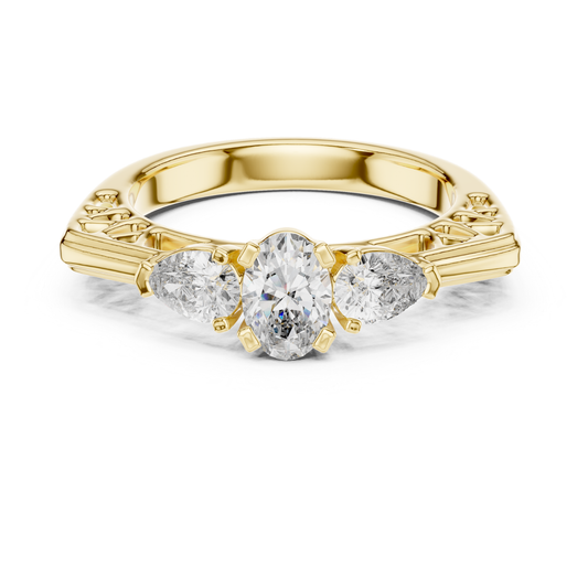 Yellow gold oval cut diamond ring front view
Three stone oval cut diamond ring yellow gold
Oval cut center diamond ring yellow gold setting
Front view yellow gold oval cut diamond ring
Yellow gold ring with oval cut center stone
Side stone oval cut diamond ring front angle
Yellow gold oval cut engagement ring close view
Minimal three stone oval cut diamond ring
Yellow gold oval diamond cut ring elegant design
Front angle oval cut diamond ring yellow gold