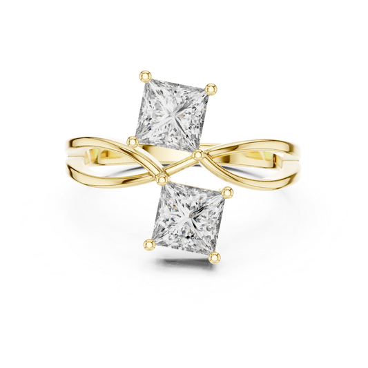 Princess cut diamond bypass ring in yellow gold
Yellow gold bypass ring with princess diamonds
Double princess cut diamond ring in yellow gold
Yellow gold crossover diamond ring with split band
Modern princess diamond bypass ring in gold
Yellow gold ring with two princess cut diamonds
Elegant bypass diamond ring in yellow gold
Open style princess diamond ring in gold
Minimal yellow gold crossover diamond ring
Yellow gold double diamond bypass engagement ring
