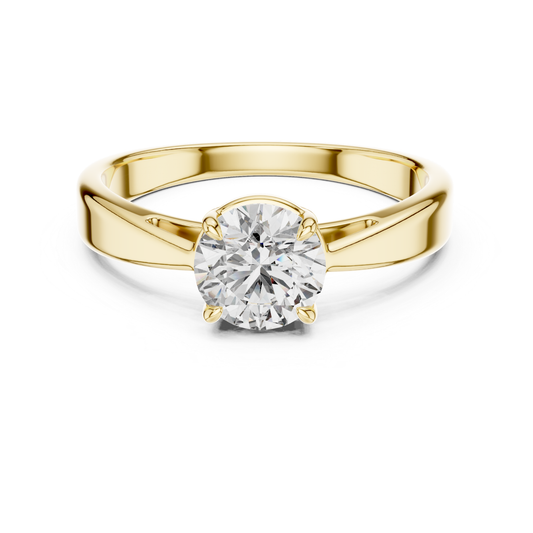 Yellow gold round cut diamond tapered ring
Yellow gold solitaire ring with tapered band
Classic yellow gold round diamond tapered ring
Yellow gold polished tapered diamond ring
Round diamond ring with tapered shank design
Yellow gold elegant round diamond ring style
Yellow gold four prong diamond tapered ring
Minimal yellow gold round diamond ring design
Yellow gold round brilliant diamond ring
Yellow gold engagement ring with tapered band