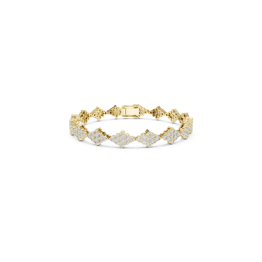 Yellow gold round diamond cluster tennis bracelet
Round diamond floral cluster bracelet in yellow gold
Yellow gold bracelet with round diamond clusters
Round cut diamond tennis bracelet yellow gold design
Yellow gold round diamond link bracelet front view
Cluster set round diamond bracelet in yellow gold
Yellow gold diamond bracelet with floral motifs
Round diamond cluster link bracelet with clasp
Yellow gold tennis bracelet featuring round diamonds
Elegant round diamond cluster bracelet yellow gold finish