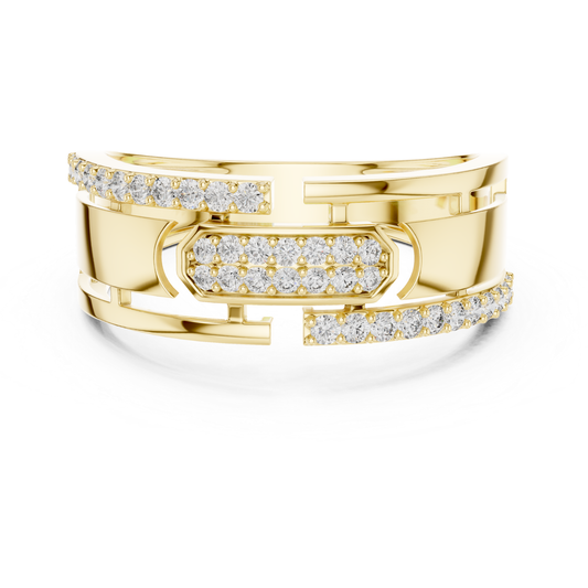 Yellow gold round diamond designer band ring
Luxury yellow gold ring with round diamonds
Elegant yellow gold diamond fashion band ring
Stylish yellow gold ring with pave diamond detailing
Premium yellow gold modern diamond ring
High polish yellow gold statement ring with diamonds
Designer yellow gold ring featuring round cut diamonds
Bold yellow gold geometric diamond band ring
Modern yellow gold luxury diamond jewelry ring
Exclusive yellow gold pave diamond designer ring