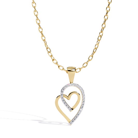 Yellow gold double heart diamond pendant
Round diamond double heart pendant
Yellow gold open heart diamond pendant
Double heart pendant with round diamonds
Yellow gold diamond heart pendant
Elegant double heart pendant design
Open heart diamond pendant in yellow gold
Polished double heart diamond pendant
Modern heart pendant with diamonds
Yellow gold layered heart pendant