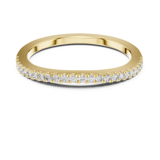 Front view diamond eternity band in yellow gold
Yellow gold pave diamond stacking ring front profile
Minimal diamond eternity ring in yellow gold front view
Yellow gold wedding band with round diamond row
Slim diamond band ring in yellow gold front angle
Yellow gold half eternity diamond ring for women
Classic pave diamond band in yellow gold front view
Yellow gold minimalist diamond stacking band ring
Delicate yellow gold diamond eternity wedding band
Round diamond eternity band in yellow gold front profil