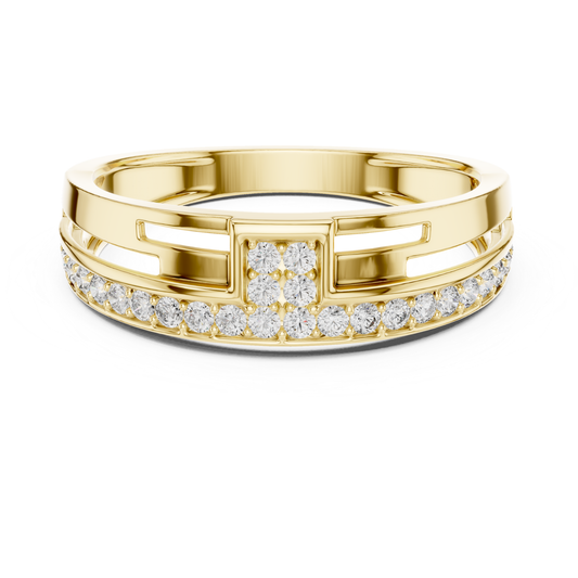 Yellow gold minimalist band ring with round diamonds
Elegant yellow gold diamond band for women
Modern yellow gold geometric diamond ring design
Yellow gold sleek band ring with pave diamonds
Luxury yellow gold round diamond fashion ring
Stylish yellow gold contemporary diamond band
Fine jewelry yellow gold minimalist diamond ring
Unique yellow gold designer ring with diamonds
Handmade yellow gold diamond band closeup view
Yellow gold modern ring with sparkling round diamonds