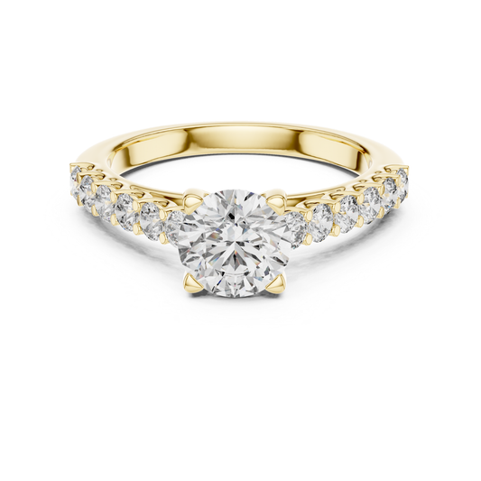 Yellow gold round diamond shared prong ring
Yellow gold round solitaire diamond ring
Front view round diamond shared prong ring
Four prong round diamond accent ring
Round diamond shared prong gold ring
Yellow gold round diamond band ring
Round brilliant diamond shared ring
Polished yellow gold diamond band ring
Round diamond accent gold band ring
Yellow gold round diamond ring design