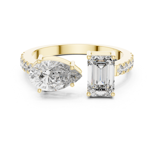 Yellow gold toi et moi diamond ring
Yellow gold emerald and marquise diamond ring
Toi et moi ring with emerald and marquise diamonds
Yellow gold two stone diamond ring
Emerald cut and marquise diamond ring
Yellow gold bypass diamond ring
Two stone diamond ring in yellow gold
Yellow gold emerald marquise engagement ring
Yellow gold diamond ring with dual center stones
Modern yellow gold toi et moi ring