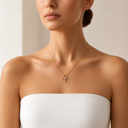 Herzanhänger Gold mit Diamant-Akzent | 18K Echtschmuck