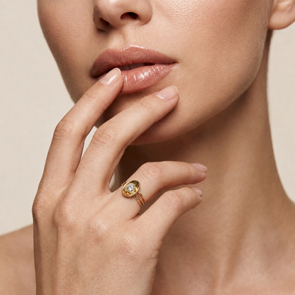 Ring mit runden Diamanten im Ovalschliff | Gefasst in Brillanz