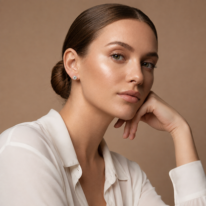 Round Lab Grown Diamond Solitaire Stud Earrings
