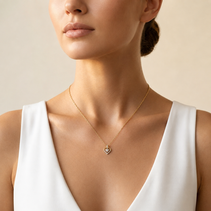 Gelbgold-Diamant-Herzanhänger | Zeitloser Edelschmuck