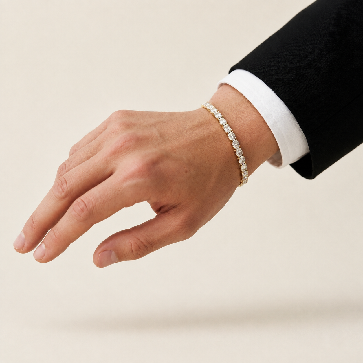 Emerald & Round Lab Grown Diamond Tennis Bracelet