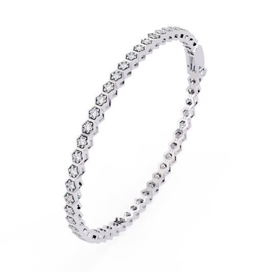 Hexa Gold Diamond Tennis Bracelet | Six Sides of Pure Luxury