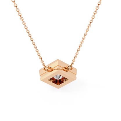 Princess Cut Lab Grown Diamond Pendant With Chain | 18K Gold