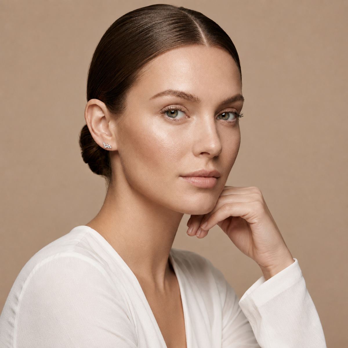 Marquise & Round Lab Grown Diamond Floral Stud Earrings