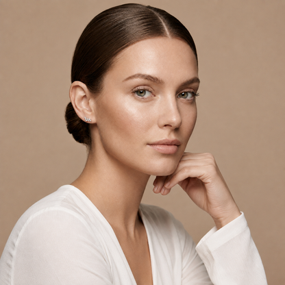 Marquise & Round Lab Grown Diamond Floral Stud Earrings
