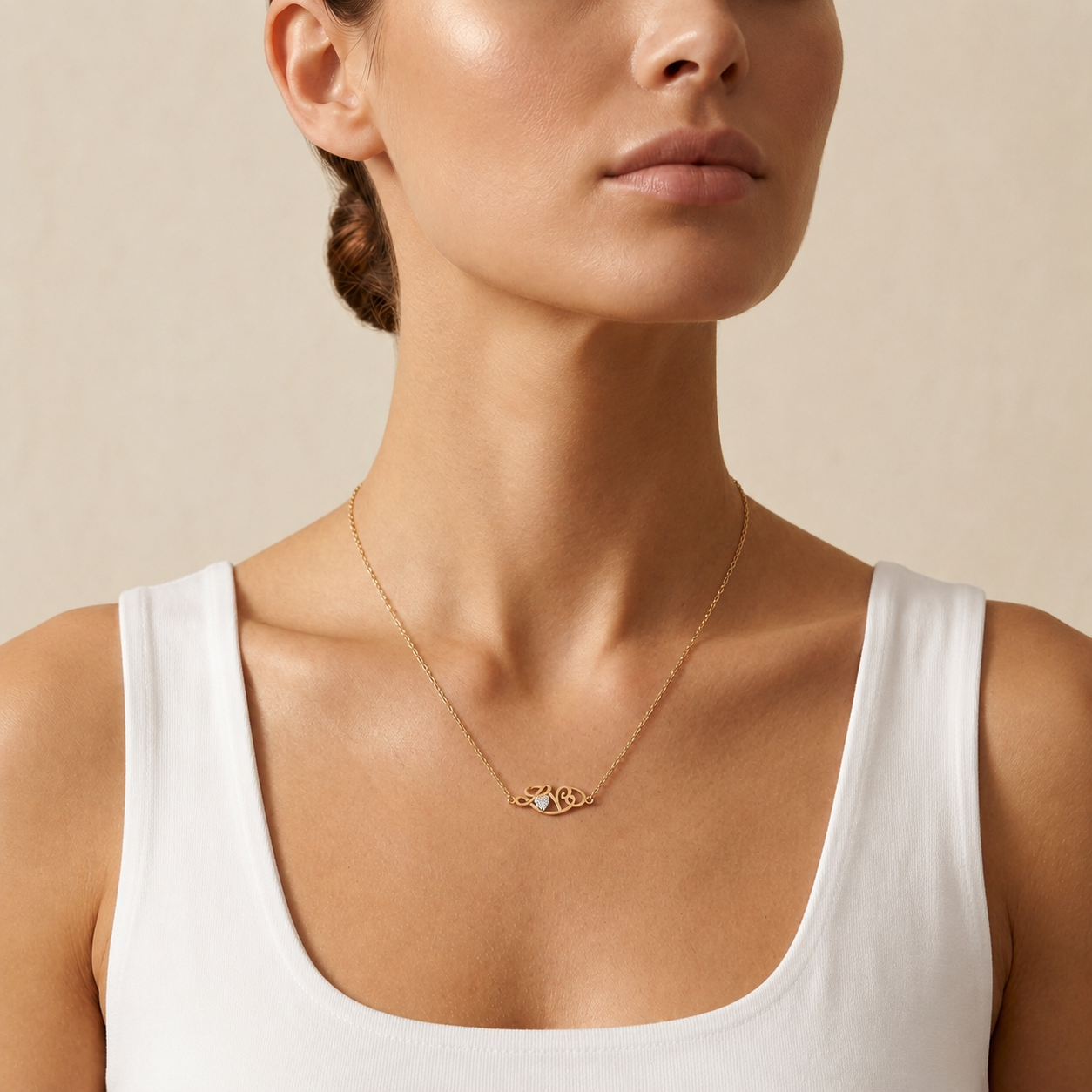 Round Lab Grown Diamond Love Infinity Necklace