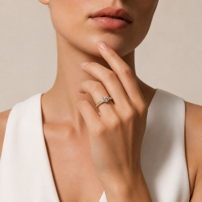 Runder Diamant-Kanalring | Feines 18K 14K 10K Gold
