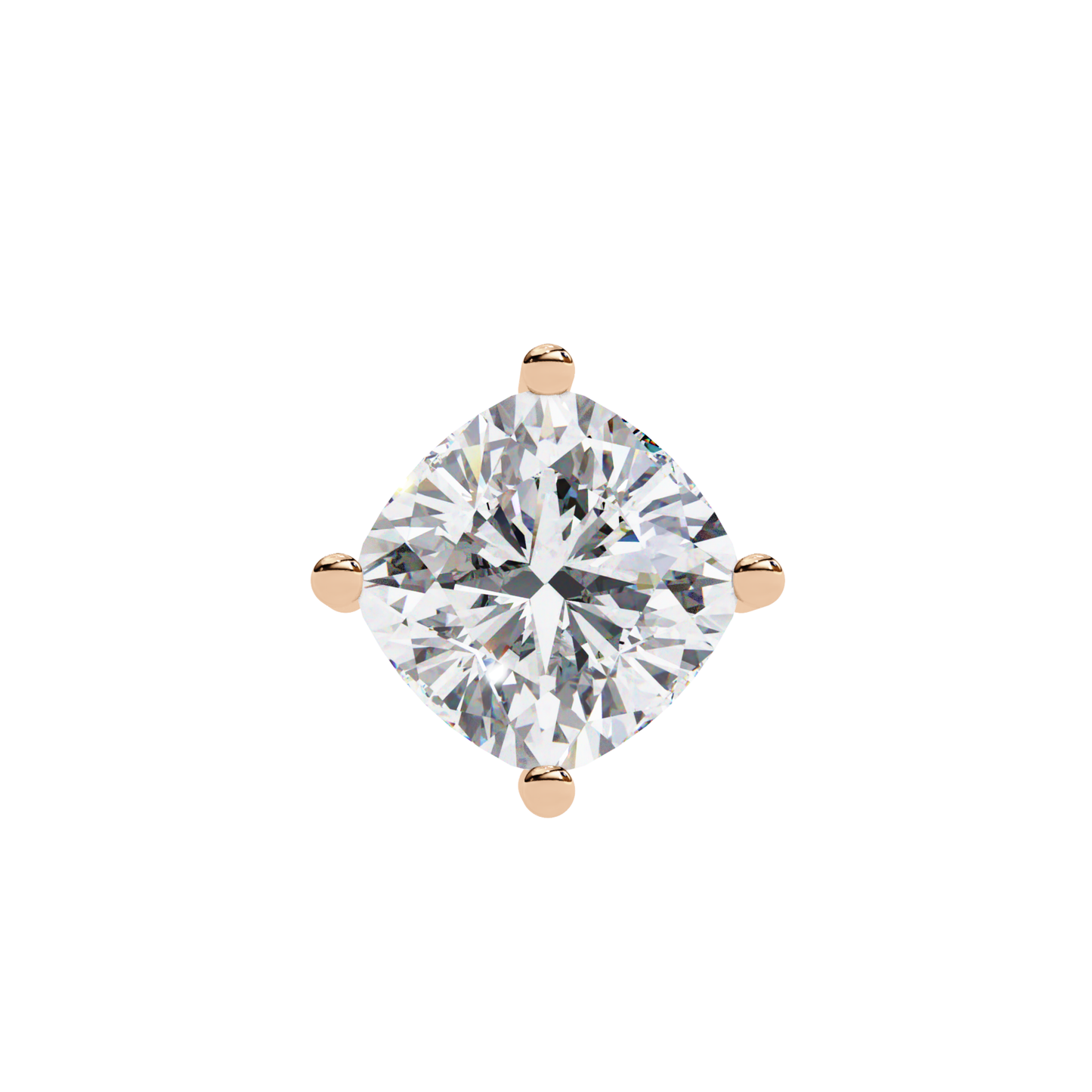 Kissenförmiger Laborgezüchteter Diamant-Anhänger mit Kette | 18K