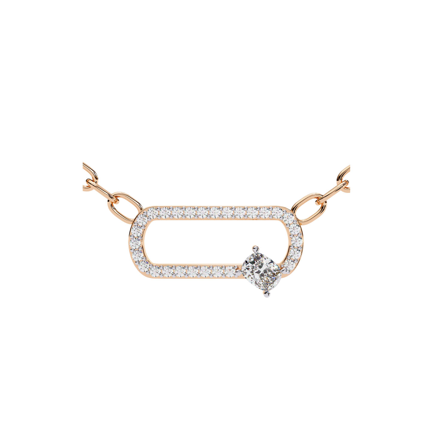Kissenförmiger, im Labor gezüchteter Diamant-Anhänger mit Kette | 18K