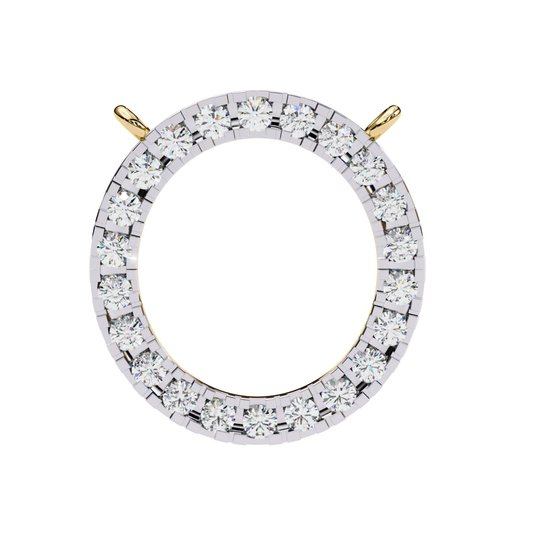 Runder Halo-Anhänger mit im Labor gezüchtetem Diamant an Kette | 18K