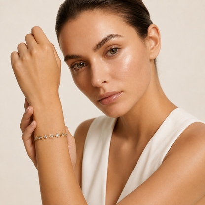 Multi Shape Lab Grown Diamond Geometric Tennis Bracelet