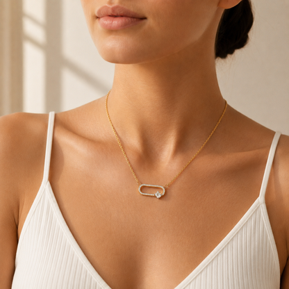 Kissenförmiger, im Labor gezüchteter Diamant-Anhänger mit Kette | 18K