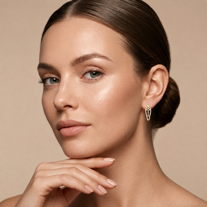 Round Lab Grown Diamond Open Hoop Earrings