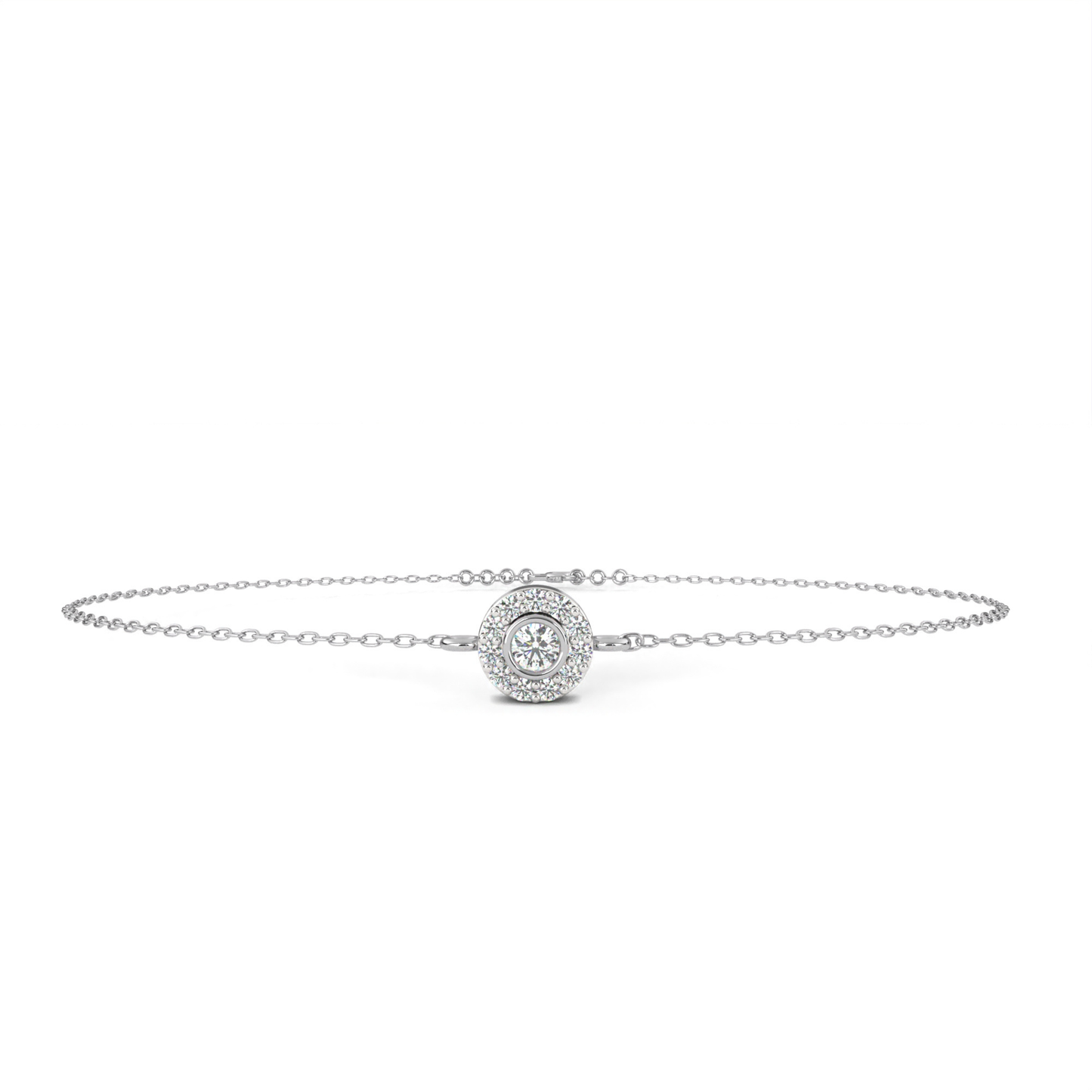 Radiant Halo Diamond Bracelet | Fine Luxury 18K 14K 10K Gold