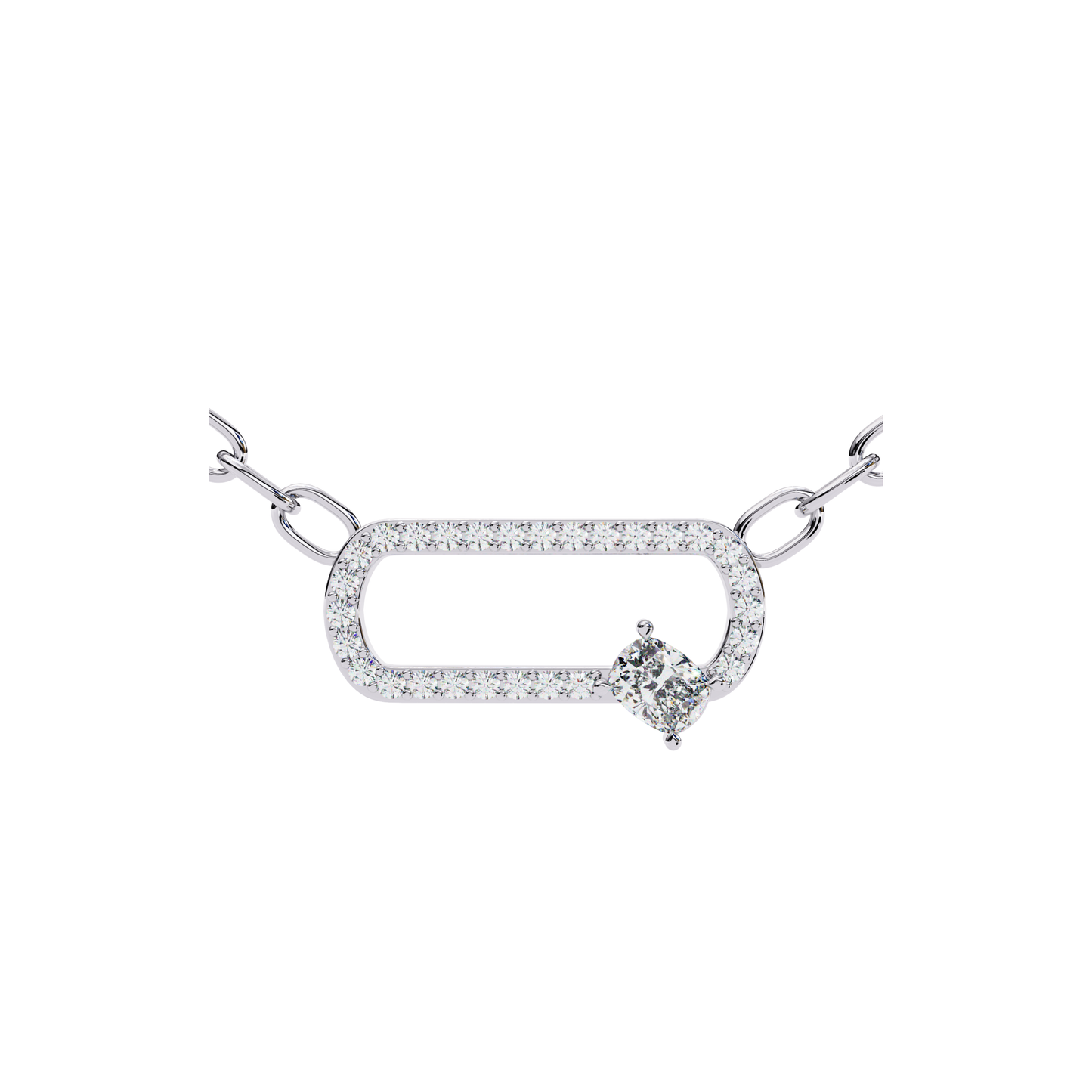 Kissenförmiger, im Labor gezüchteter Diamant-Anhänger mit Kette | 18K