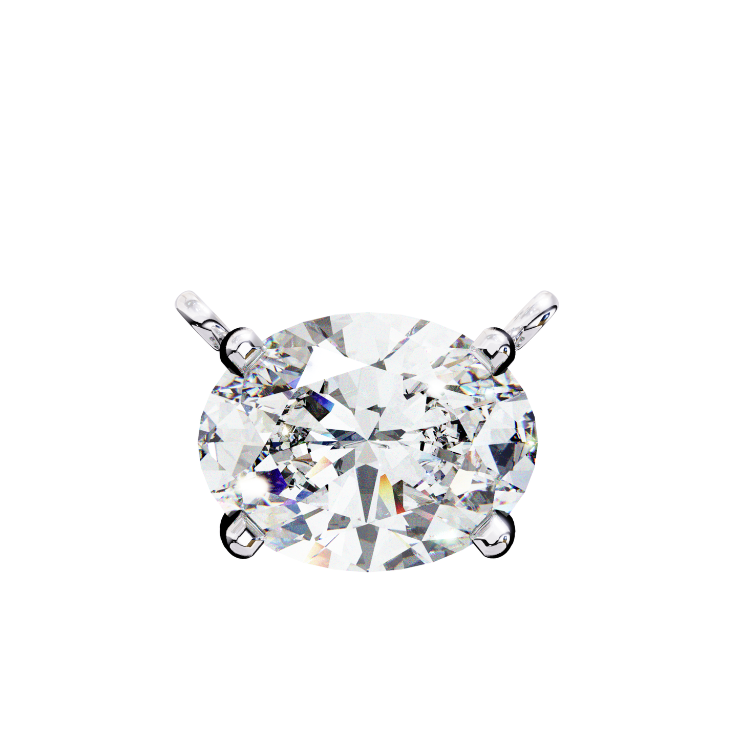Anhänger mit ovalem Laborzucht-Diamant und Kette | Feines 18K Gold