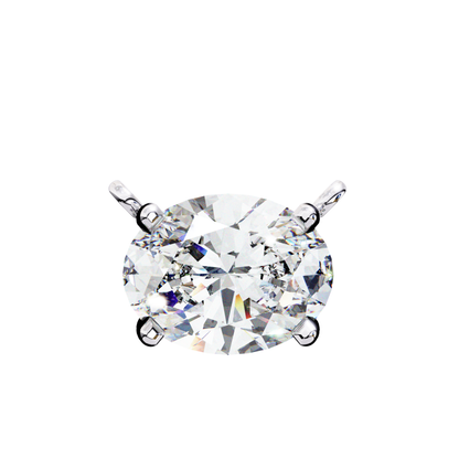 Anhänger mit ovalem Laborzucht-Diamant und Kette | Feines 18K Gold