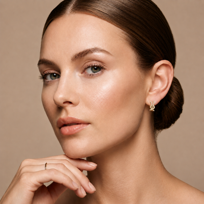 Round Lab Grown Diamond Criss Cross Hoop Earrings