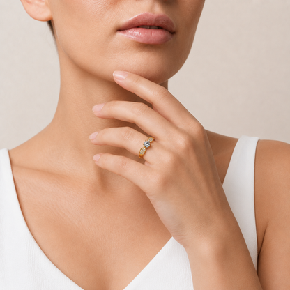 Diamantring mit runder Fassung und breiten Pavé-Schultern | Kühn und strahlend