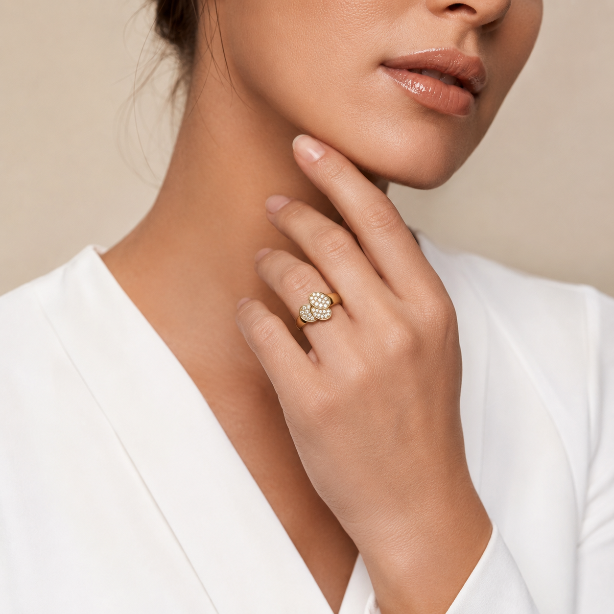 Round Lab Grown Diamond Floral Cluster Ring