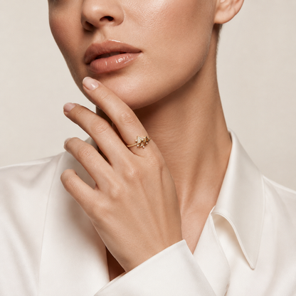Modern Geometric Lab Grown Diamond Open Triangle Ring