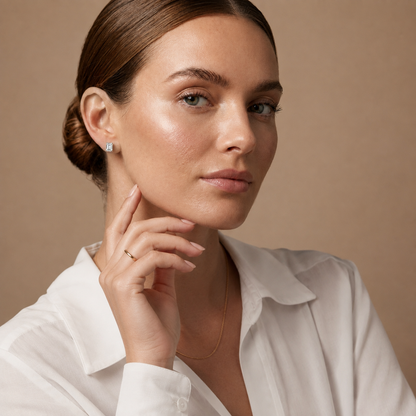 Emerald Cut Lab Grown Diamond Solitaire Stud Earrings