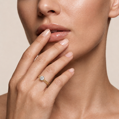 Runder Diamant-Doppelrandring | Doppelte Brillanz