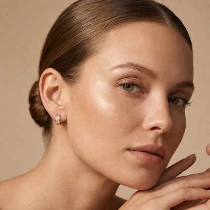 Round Lab Grown Diamond Pavé Hoop Earrings