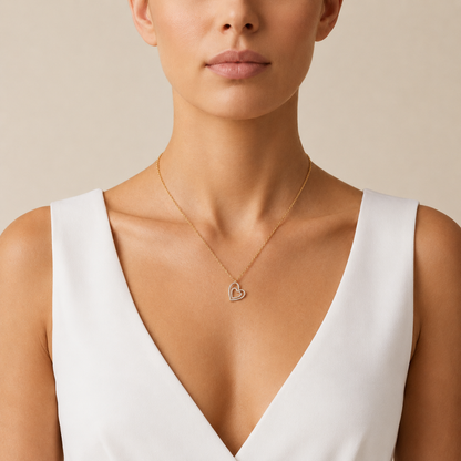 Doppelherz Diamant-Anhänger | 18K Gold Feinschmuck
