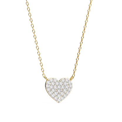 Lab Grown Diamond Heart Pendant With Chain | 18K Gold